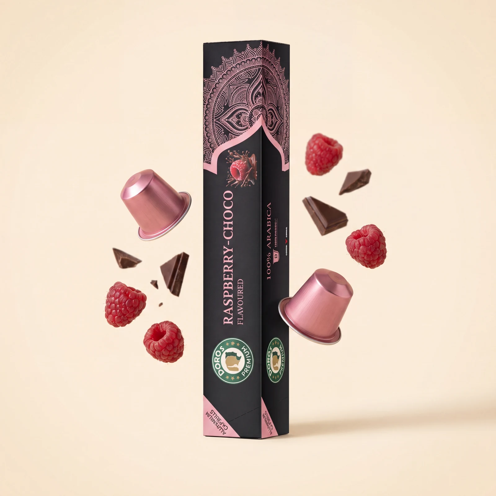 Choco Raspberry — 8 aluminium capsules by Doro's.